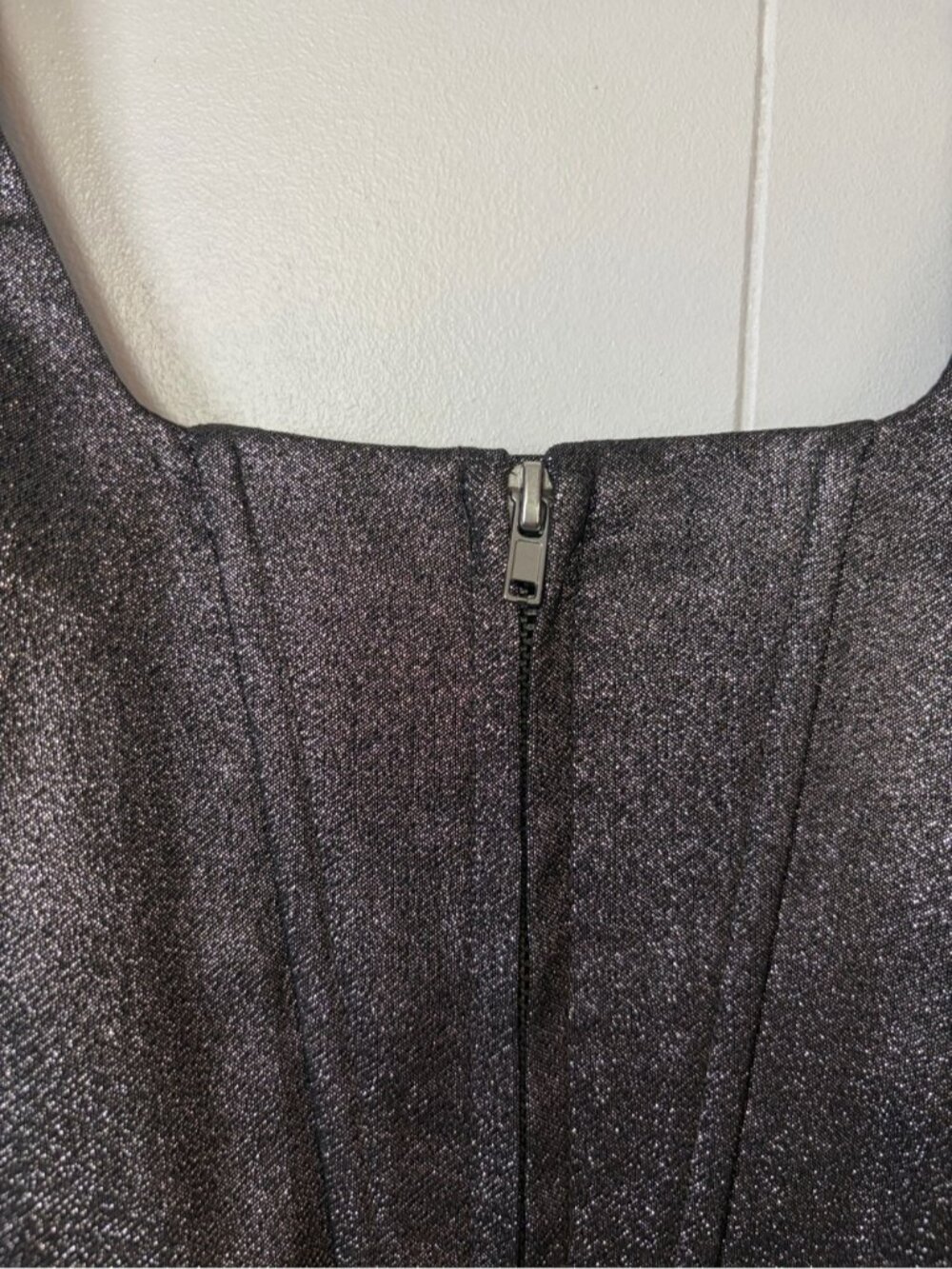 & Other Stories Metallic Silver Corset Crop Top size 34 XS Castlecore Fairycore - Picture 7 of 11